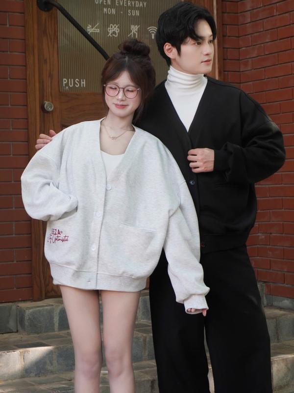  LEEZA - Áo Khoác Cadigan In Logo Túi 4 Cúc Cài 18.01 