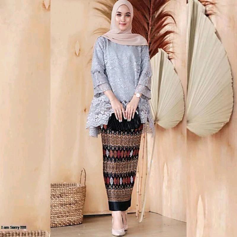 PROMO SET KEBAYA RINJANI JUMBO KEBAYA BURKAT ORIGINAL Dress Setelan Baju Wanita Tebal 4