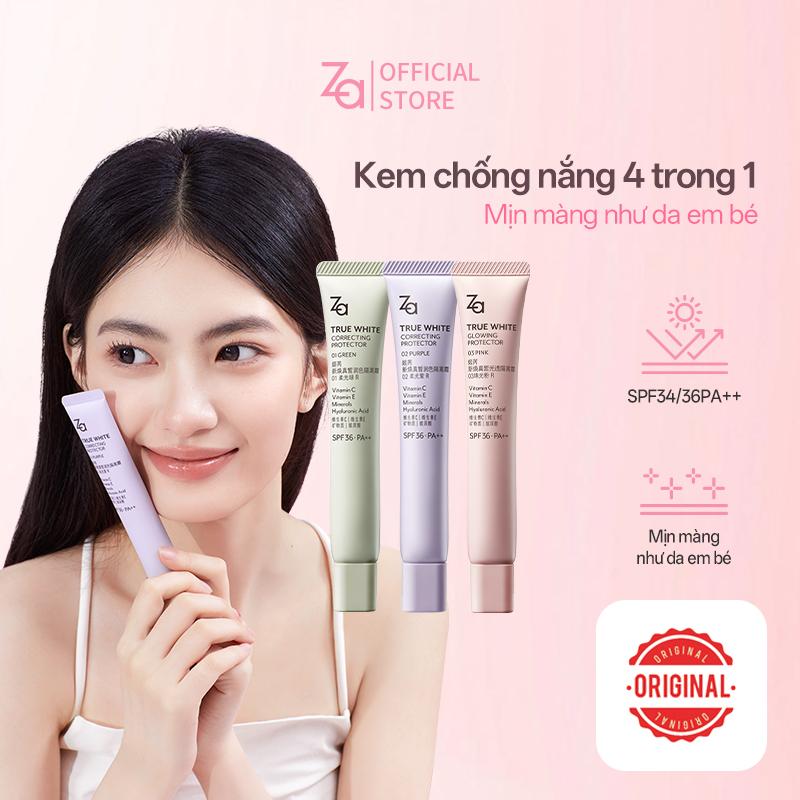 Za Kem Lót kem Chống nắng Nâng Tone Kiềm Dầu Dưỡng Da All In One 35g