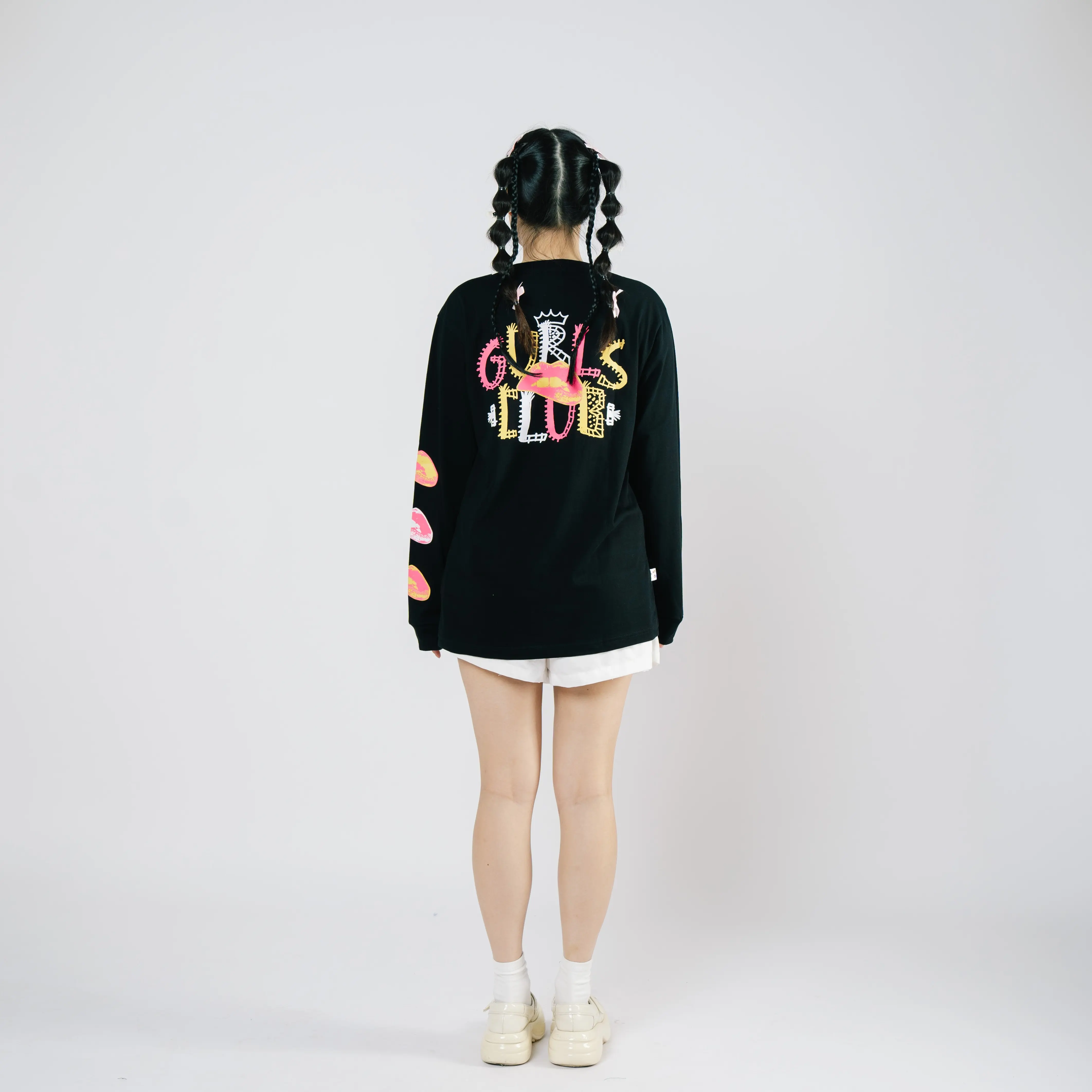 Gurls Club Long Sleeve - Naughty | Katun Combed 24s Distro Hitam Kaos Nyaman Panjang Sablon Tangan Pria Baju Pendek Tshirt Rib Polos
