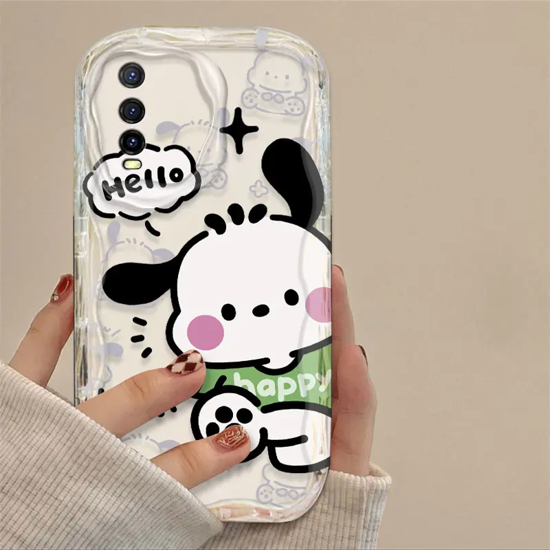 Cocok untuk VIVO Y20 Y20S Y12S Y12A Y20A Y20I V2029 V2027 V2052 V2129 Kotak pelindung ponsel Gaya gadis sederhana dan imut Cakupan penuh kamera ponsel transparan tahan guncangan Anti-jatuh cangkang lunak Bahan TPU silikon Kartun Casing 3