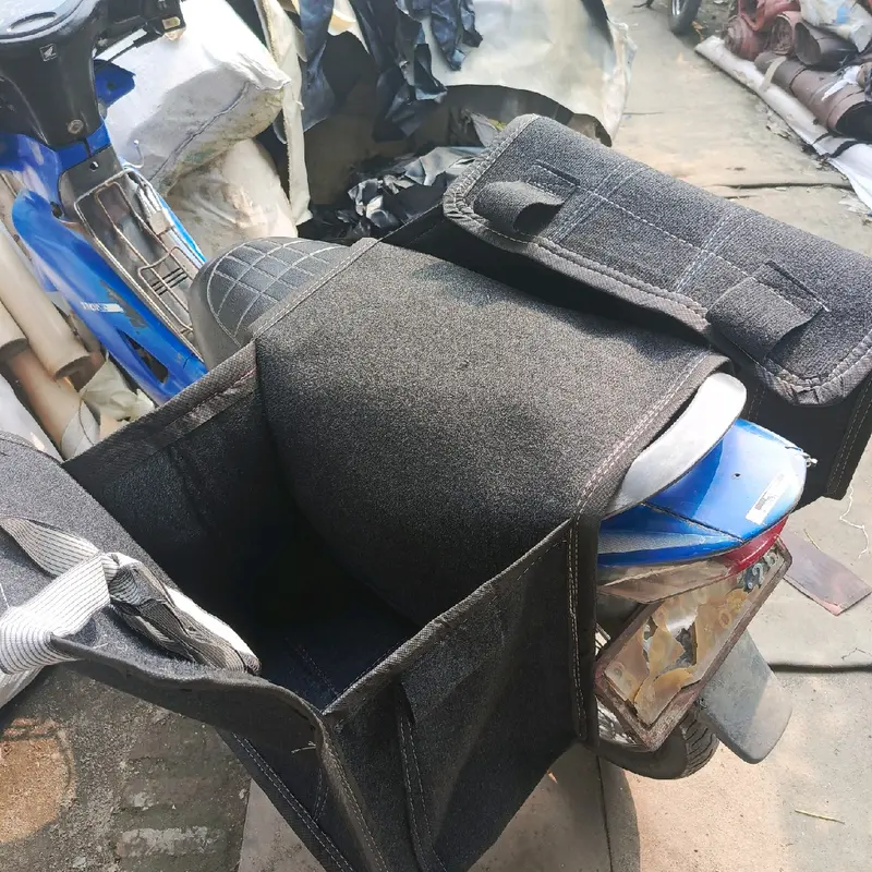 Tas obrok motor hitam dominan tas bronjong kuat tas kurir tas pasar serbaguna 4