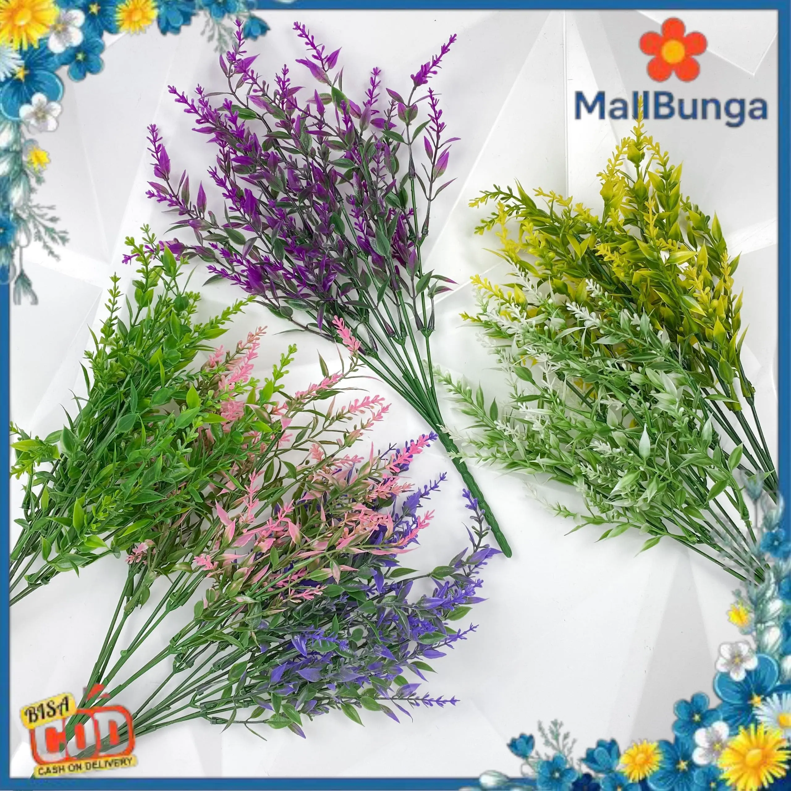 ￼Buket Bunga Aksesoris Semak Hias Rumput Lavender Artifisial Pelengkap Pajangan Dekorasi Estetic Minimalis
