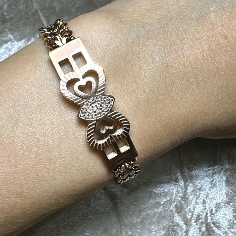 Gelang Rantai Plat Warna Rosegold Aksesoris Fashion 1