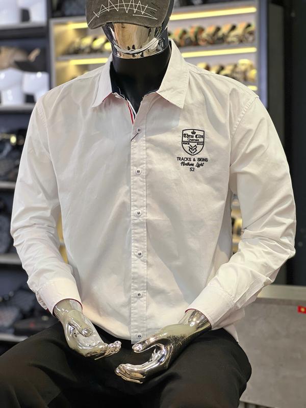 [ Áo Sơ Mi Nam THREE CLTN S3322] Sơ Mi Nam Màu Trắng Thêu LOGO Mix Tag Logo Mẫu Mới Chi Tiết Như Hình K3 STORE