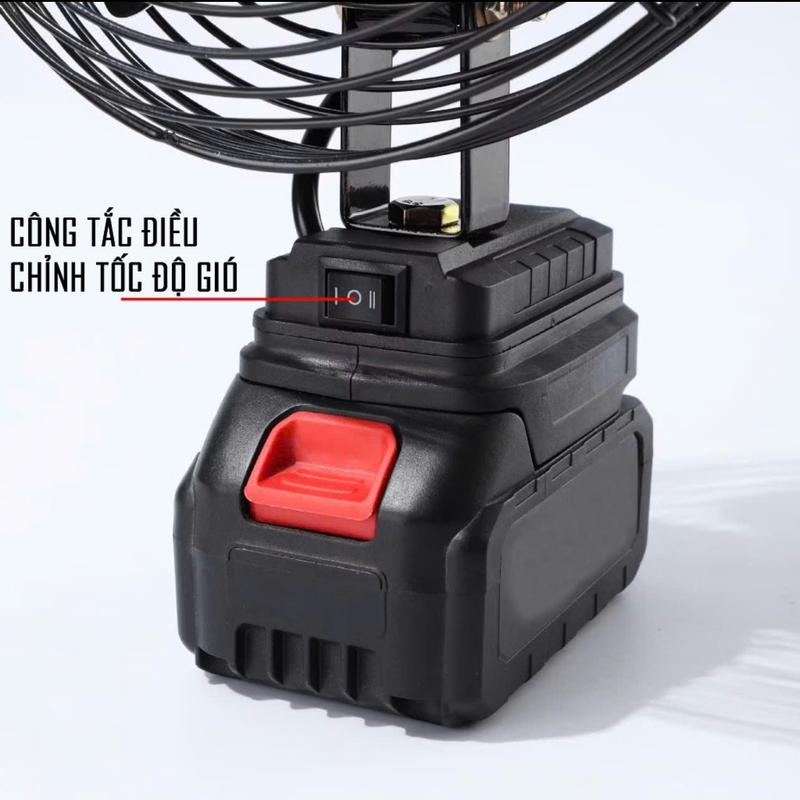 Quạt Tích ĐIện Chạy Pin Makita 8 Inch, Quạt Khung Sắt 2 Cấp Độ Gió Siêu Mát, Dùng Pin Makita 10 Cell, Sử Dụng Liên Tục 8H 6