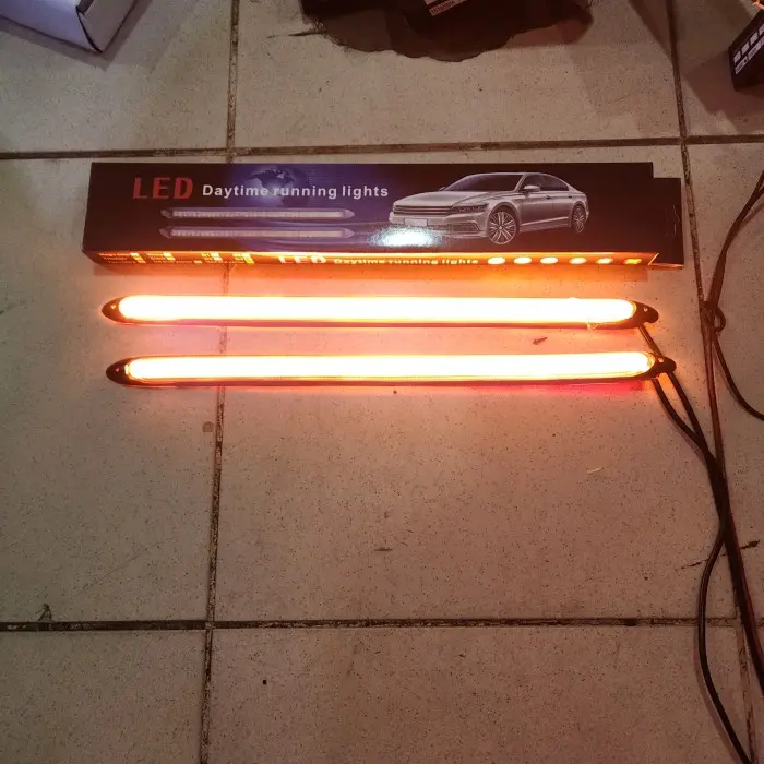 Terlaris Led drl day time running light 12v- universal Mobil sein lampu COD