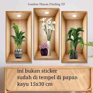Hiasan Dinding Aesthetic Bunga 3D 15x30 Untuk Dekorasi Kamar Poster Dinding Ruang Tamu