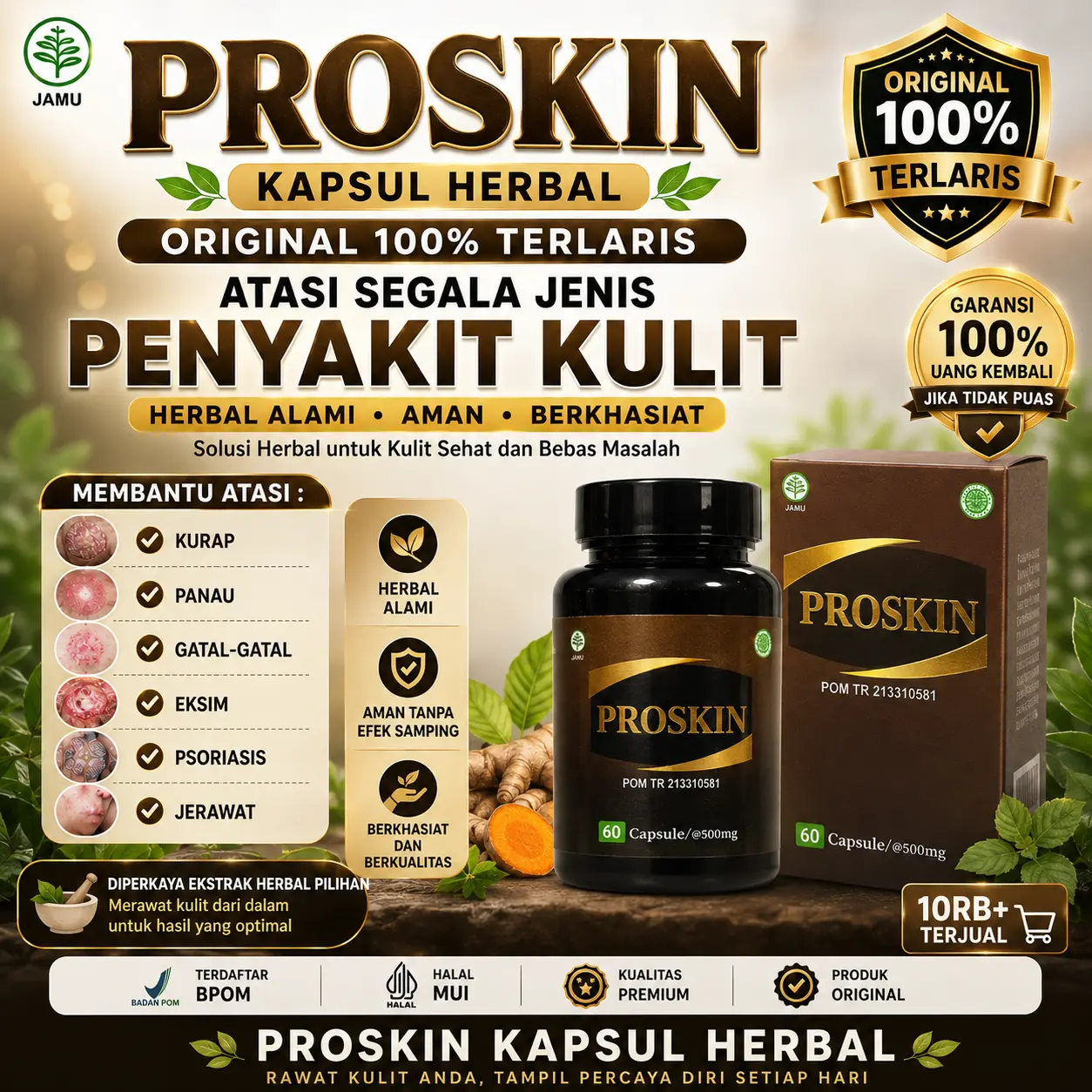 Alawi Herbal - Atasi Gatal Kulit Proskin - Proskin Kapsul Original 100% Terlaris Atasi Segala Jenis Penyakit Kulit