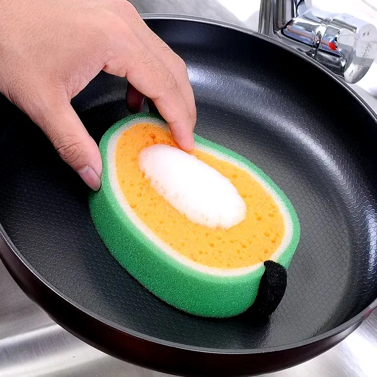 [ DISPENSER CUCI PIRING + SPONS BUAH JUMBO ] TEMPAT CUCI PIRING FREE SPONG, PEMBERSIH PANCI KARAKTER BUAH LUCU UNIK / SPONS GOSOK TEBAL BESAR 6