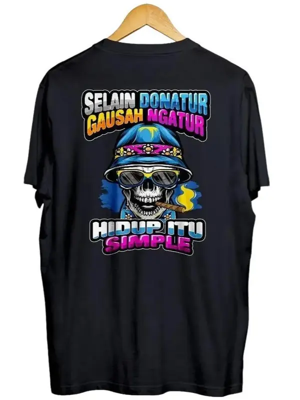 Kaos pria sablon depan belakang motif kata kata tulisan SELAIN DONATUR GAUSAH NGATUR VOL 1 Lembut Nyaman Kaos Distro 0