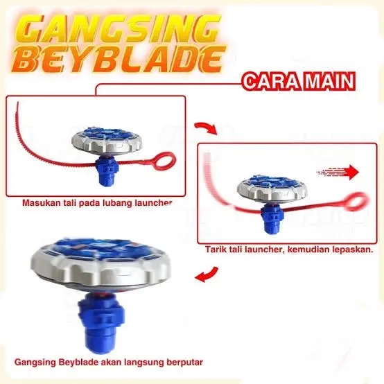Mainan anak gangsing petarung spinning top isi 2pcs gasing Toys 4