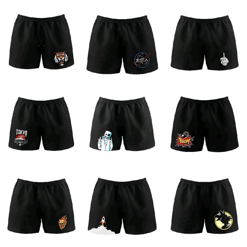 Celana Boxer PROMO 100 RIBU DAPAT 10 CELANA Pendek Pria Wanita Populer Anak Muda Kekinian Shorts Santai Cowok Surfing Unisex Distro Hitam Nyaman Motif 1