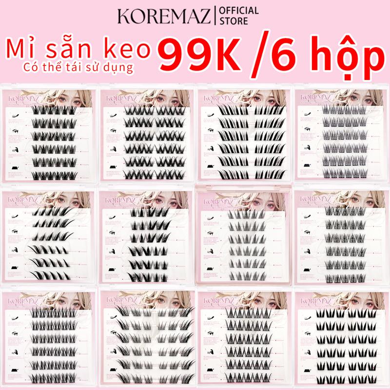 Lông Mi Giả, KOREMAZ, Tự Dính, Có Nhíp, Có Thể Tái Sử Dụng, Trông Tự Nhiên, Không Cần Keo, An Toàn, Lông Mi Giả 3D, Để Trang Điểm