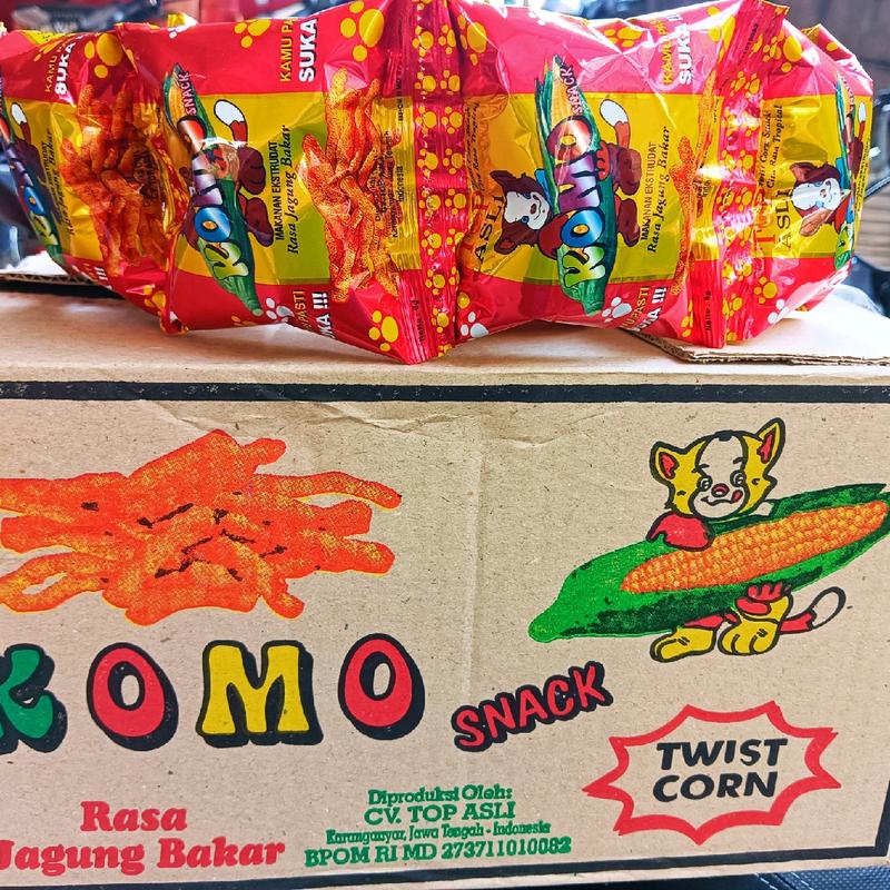 Snack Chiki Komo Berhadiah Uang Jika Beruntung | Jajanan Snack Ciki Jadul | Snack Ciki Rasa jagung Panggang Berhadiah Isi 40 pcs Perkarton 1