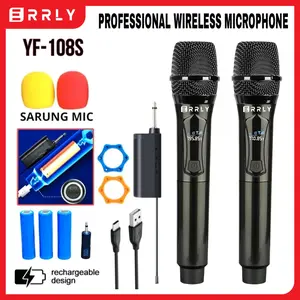 Mic Karaoke Wireles Microphone Karaoke ERRLY YF108 With Receiver System Mic Karaoke Genggam Recharge Baterai Bisa isi Ulang