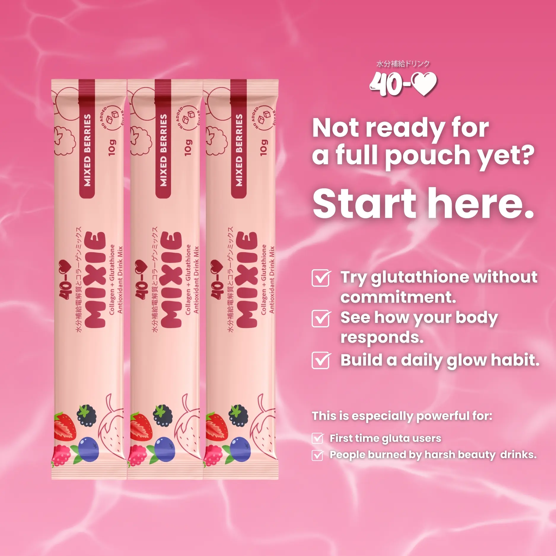 40-LOVE Collagen + Glutathione Mixed Berries Drink Trial Pack 3