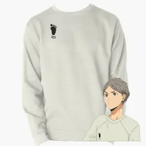 Sweater Basic Anime Haikyuu ICS Logo Kanan Dada Bahan Fleece bonus foto
