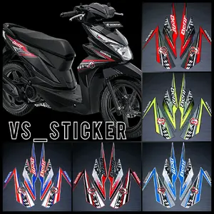 STRIPING BODY STANDART MOTOR BEAT FI 2018 HIJAU MERAH PUTIH HITAM BIRU STABILO Motorcycle Kendaraan