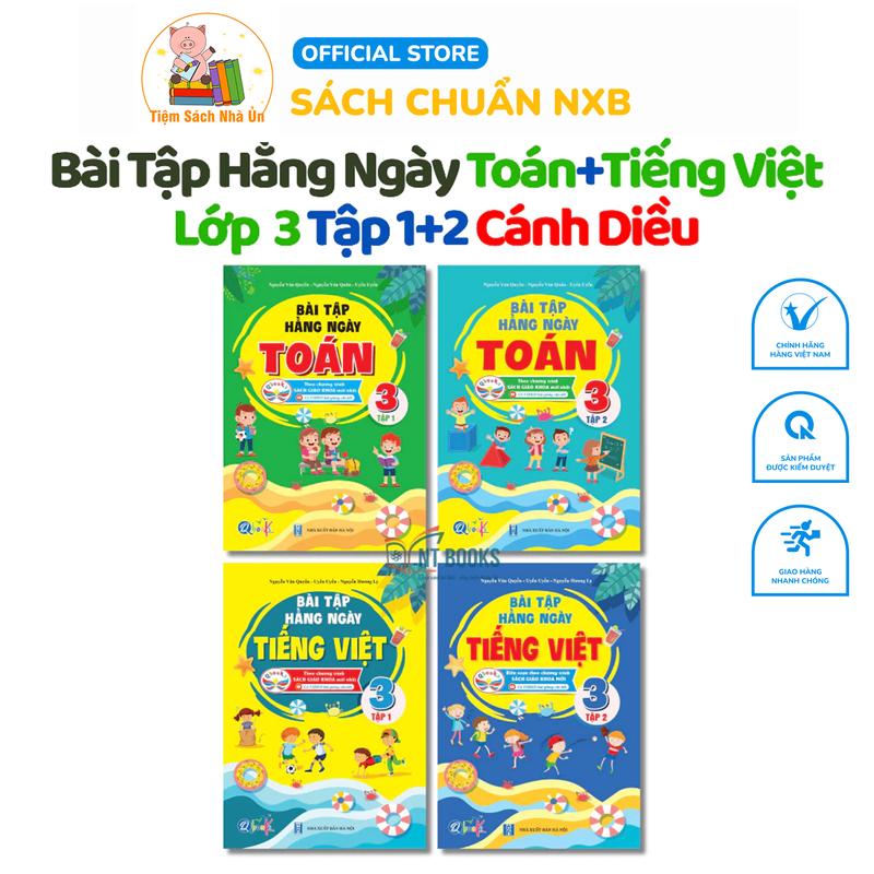 Sách- Combo Bài Tập Hằng Ngày Toán Và Tiếng Việt Lớp 3 Cả 2 Kì - Cánh Diều