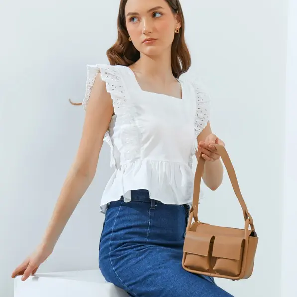 ZORRA - Fany Tas Shoulder Bag Wanita Vintage Korea Style Elegan Kekinian Tas Selempang Bahu Kulit 0