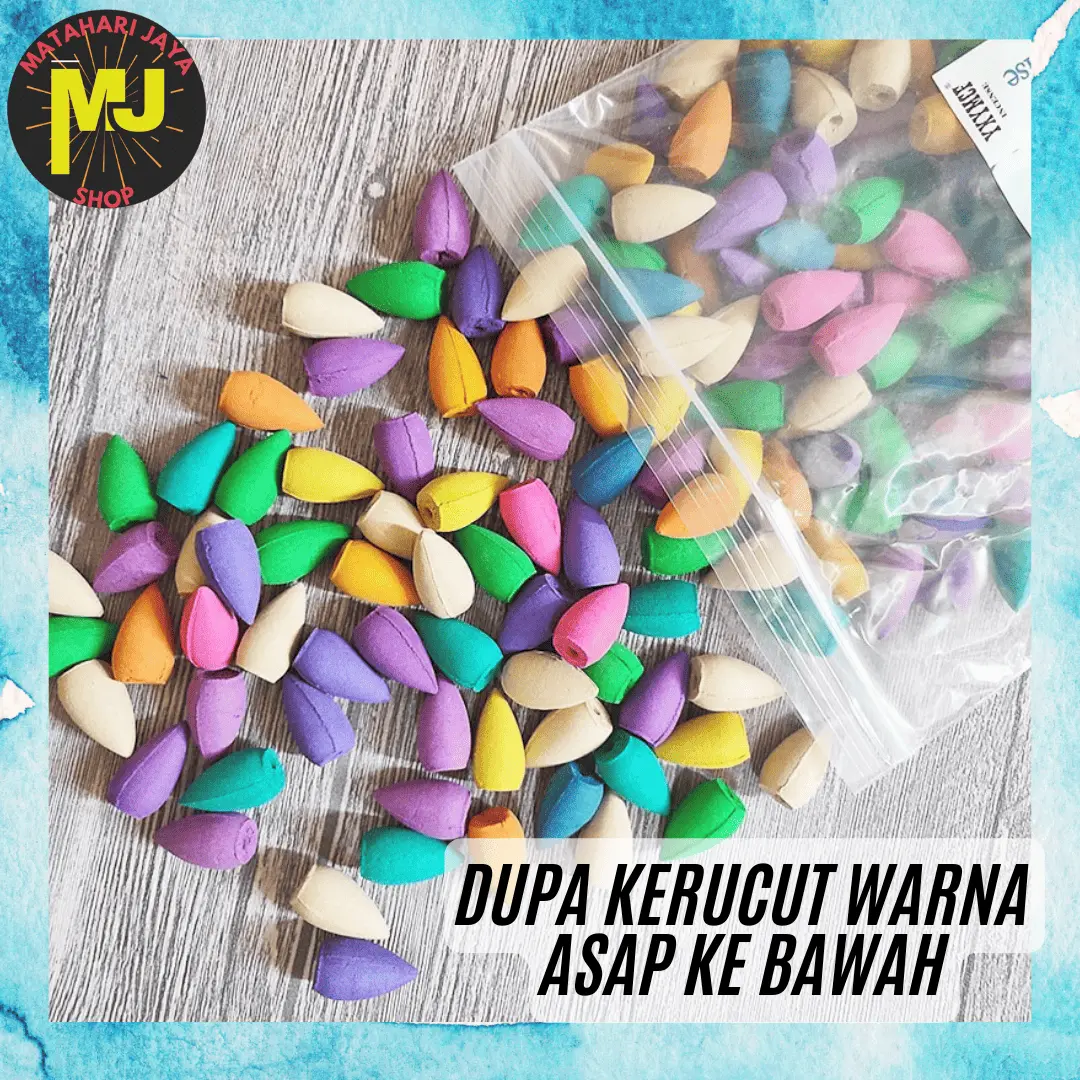 MJ Hio Dupa Kerucut Putih Asap Ke Bawah / Bukhur Pelor Warna / Dupa Bakar 80 Pcs Wangi untuk Sembahyang Oud