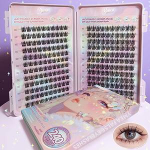セルフアドヒーシブアイラッシュブック、ナチュラルでふんわりとした軽量のまつげ、初心者向け使い捨てではない、クラスタアイラッシュ、化粧品、メイクアップ