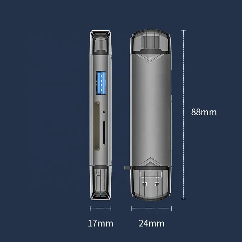 Đầu đọc thẻ USB3.0 2.0 Type-c Micro USB Điện thoại Android Máy tính Macbook Trung tâm OTG đa năng Máy ảnh Đĩa SD / TF / U HUB USB 7