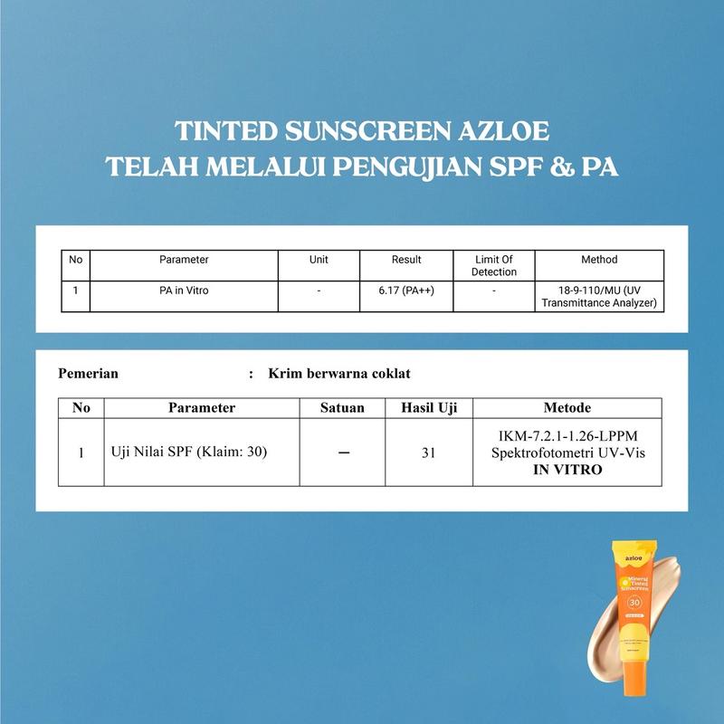 [NEW SIZE!] AZLOE TINTED SUNSCREEN HYBRID KULIT BERMINYAK BERJERAWAT [AZLOE TELAH UJI SPF] D 3