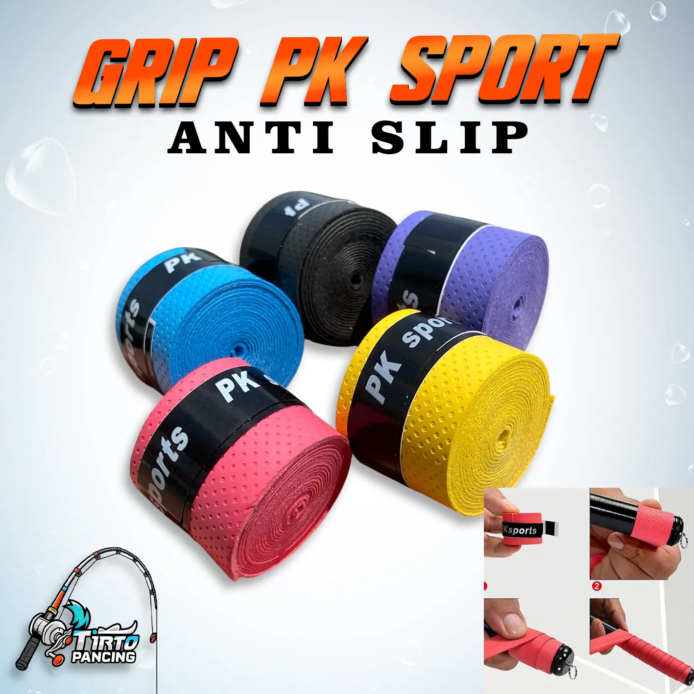Grip Joran / Grip Raket Karet / Grip Raket PK Sports – Anti Slip & Nyaman Digenggam Badminton