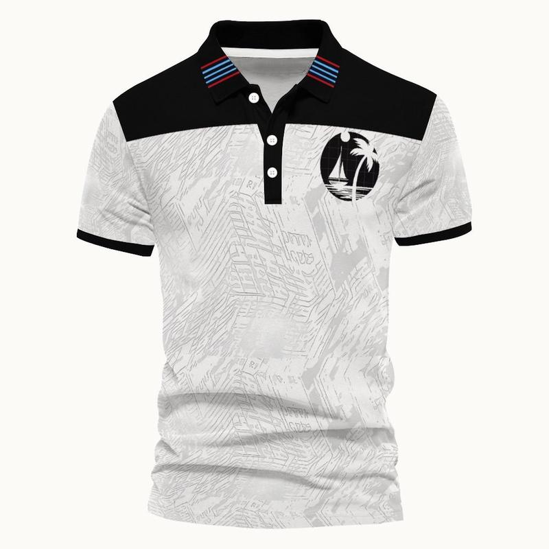Áo Polo Nam ngắn Tay, Thích Hợp Mặc Thường Ngày Cài Cúc Trước, Cổ Áo Polo Hàng Đầu, Thời Trang Đường Phố, Mặc Hàng Ngày Mùa Hè, Áo Polo Nam, Mua Hàng 1