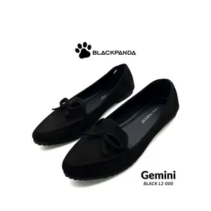 Blackpanda Gemini BLACK L2-000 Suede Loafer Shoes Wanita Kasual Semi Formal Outsole Rubber Anti Slip