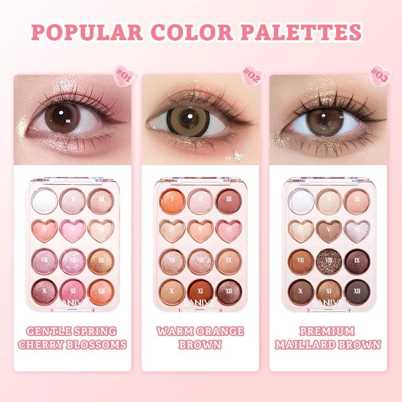 Product Introduction of Saniye E1271 Sweetheart Eyeshadow Palette 12 Warna 2