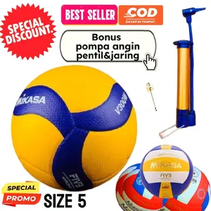 Bola Voli Mikasa V300W Nassau MVA 300 Murah dan Kuat - Ball Outdoor (Free Pentil dan Pompa)