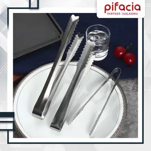PIFACIA Jepitan Es Batu Ice Cube Serbaguna Capitan Gorengan Kue Mini Stainless Steel Food Tongs