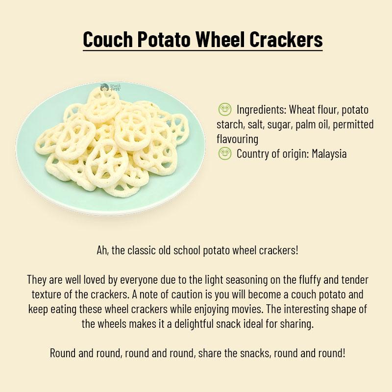 SnackFirst Couch Potato Wheel Crackers - Old School Asian Biscuits Snack 1