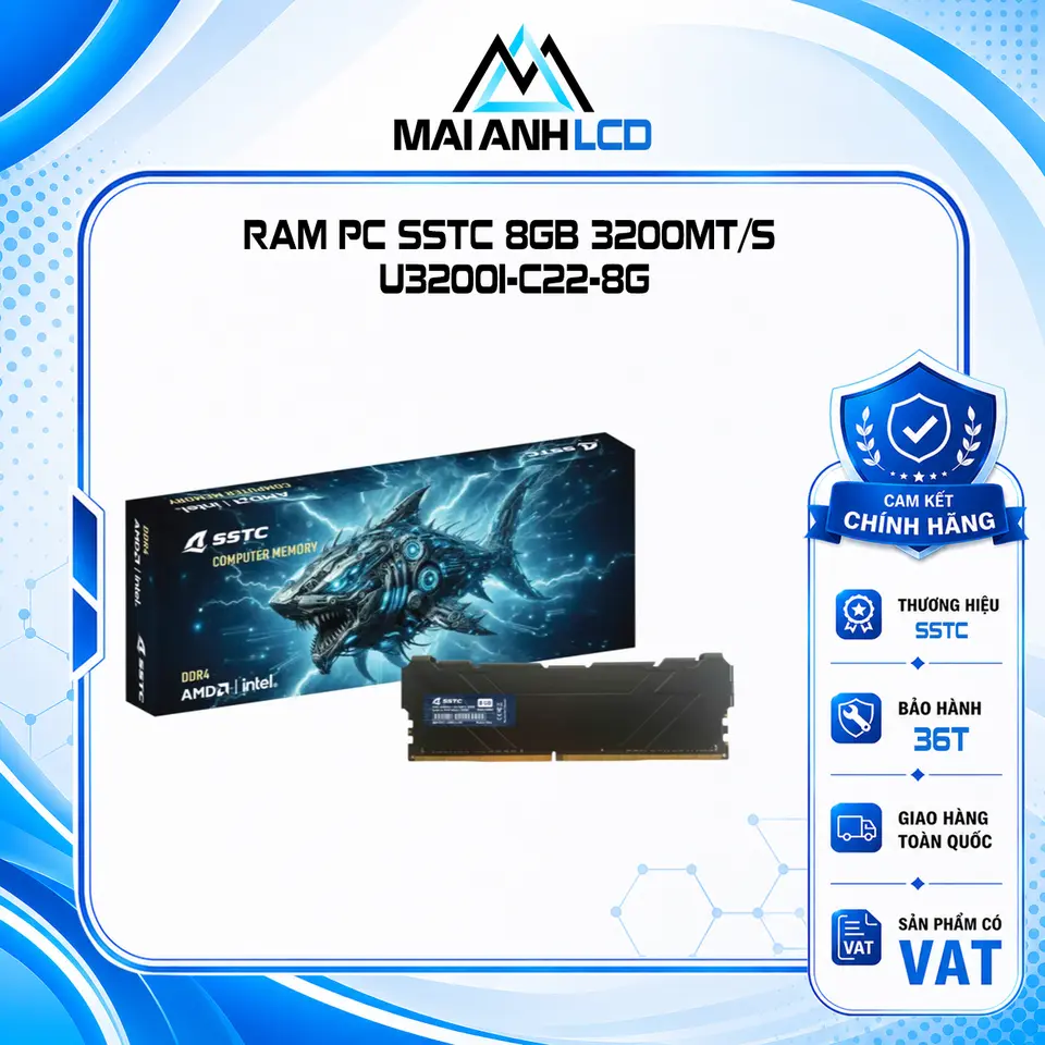 RAM PC SSTC 8GB DDR4 | (1x8GB), 3200MHz, Intel/AMD U3200I-C22
