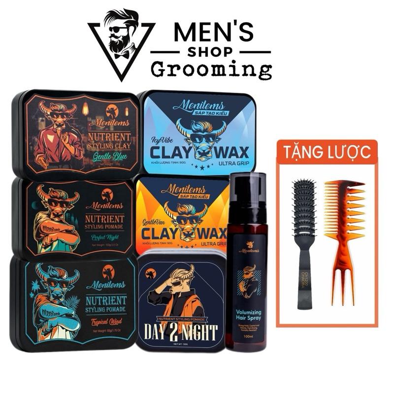 Sáp vuốt tóc Menitems Clay Gentle Blue, sáp trâu đỏ, gel vuốt tóc thạch Day 2 Night, sáp Tropical Wind, Perfect Night Dưỡng Tóc Chăm Sóc Tóc Pomade Serum