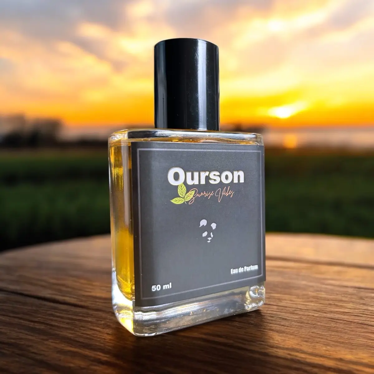 Ourson Sunrise vibes EDP 50 ml - Parfum pria wanita tahan lama, green tea, daun alam