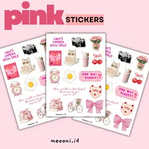 STIKER PINK DEKORASI LUCU
