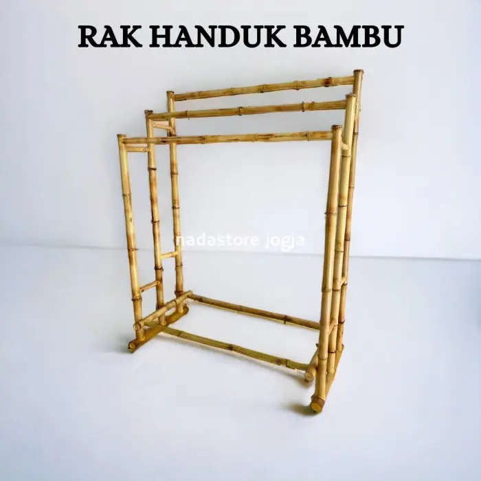 SERBU!! RAK HANDUK SERBAGUNA | RAK JEMUR BAJU BAMBU CENDANI BONGKAR PASANG