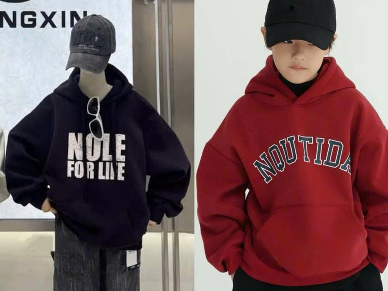  Áo HOODIE NỈ LÓT NHUNG cho bé trai chất dày dặn – mềm – mịn không bai xù. Lớp nhung mềm mịn êm ái giữ ấm cực tốt. Kiểu dáng thời trang phong cách SIZE từ 17-60kg 