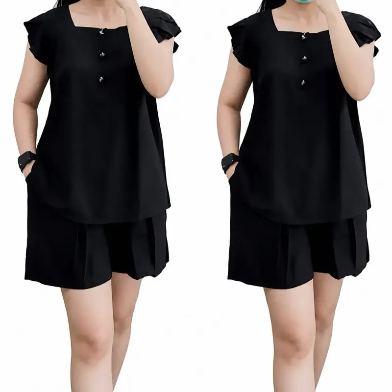 BARU-One Set Atasan Celana Pendek TERLALU LEMBUT !!! Piyama Pendek / Baju Tidur Terlaris Santai Nyaman Lembut Dewasa Katun polly