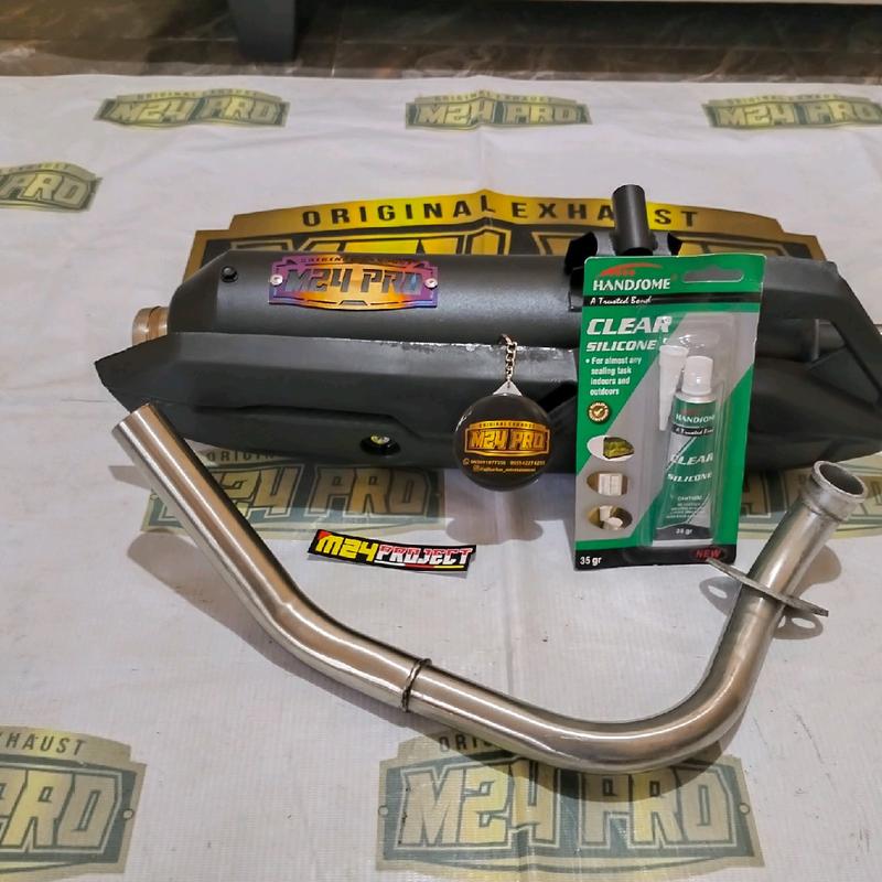 KNALPOT STANDAR RACING MONCONG SHIJIRO ORIGINAL M24 PRO INLET 28 RATA ALL METIK SARINGAN FULL SETENGAH DAN BORBORAN Motorcycle 6