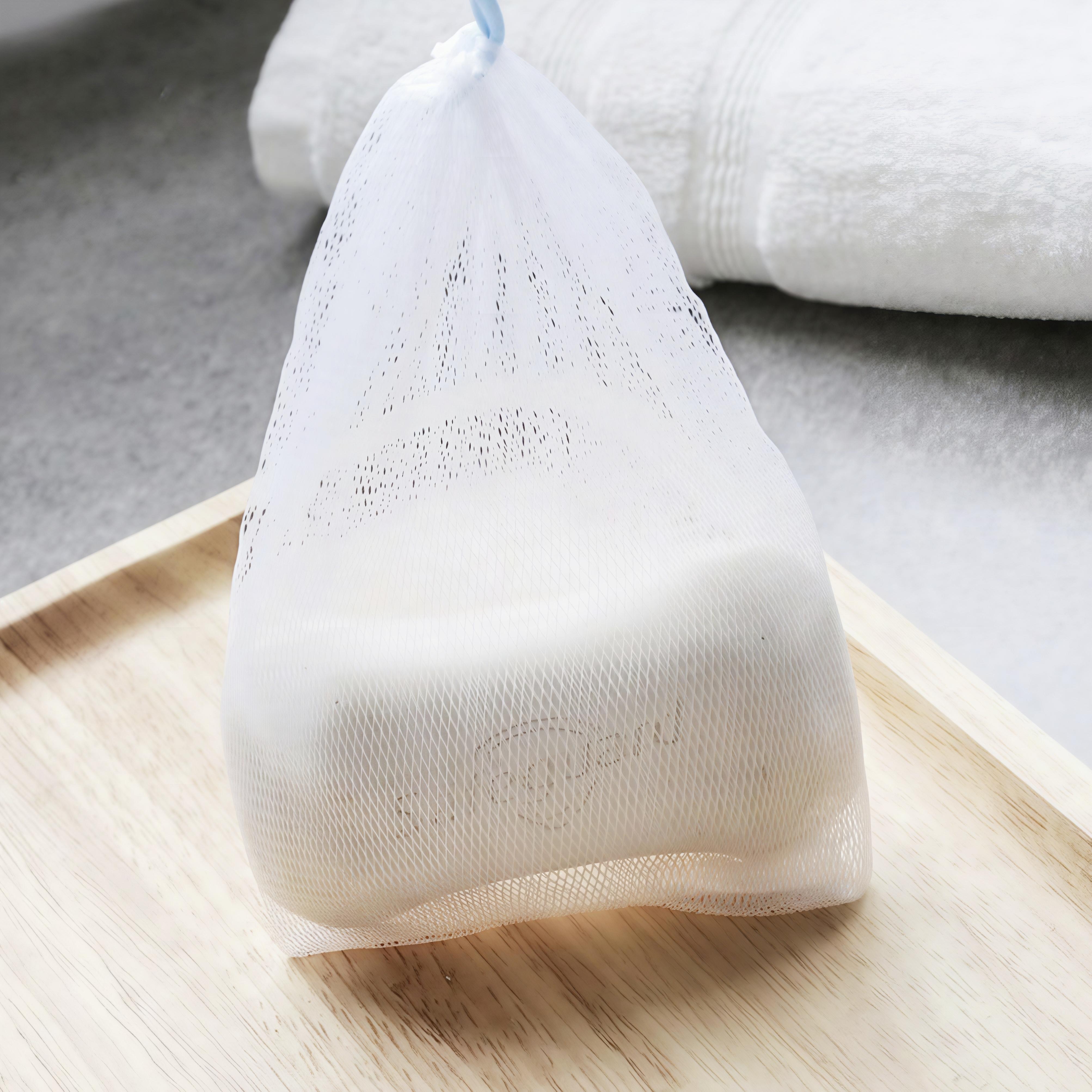 Jaring Pembusa Sabun Dua Lapis Tebal Ultra Halus untuk Sabun Gelembung Cuci Muka dan Mandi Kantong Jaring Serbaguna untuk Kulit Sensitif - Telinga, Alis