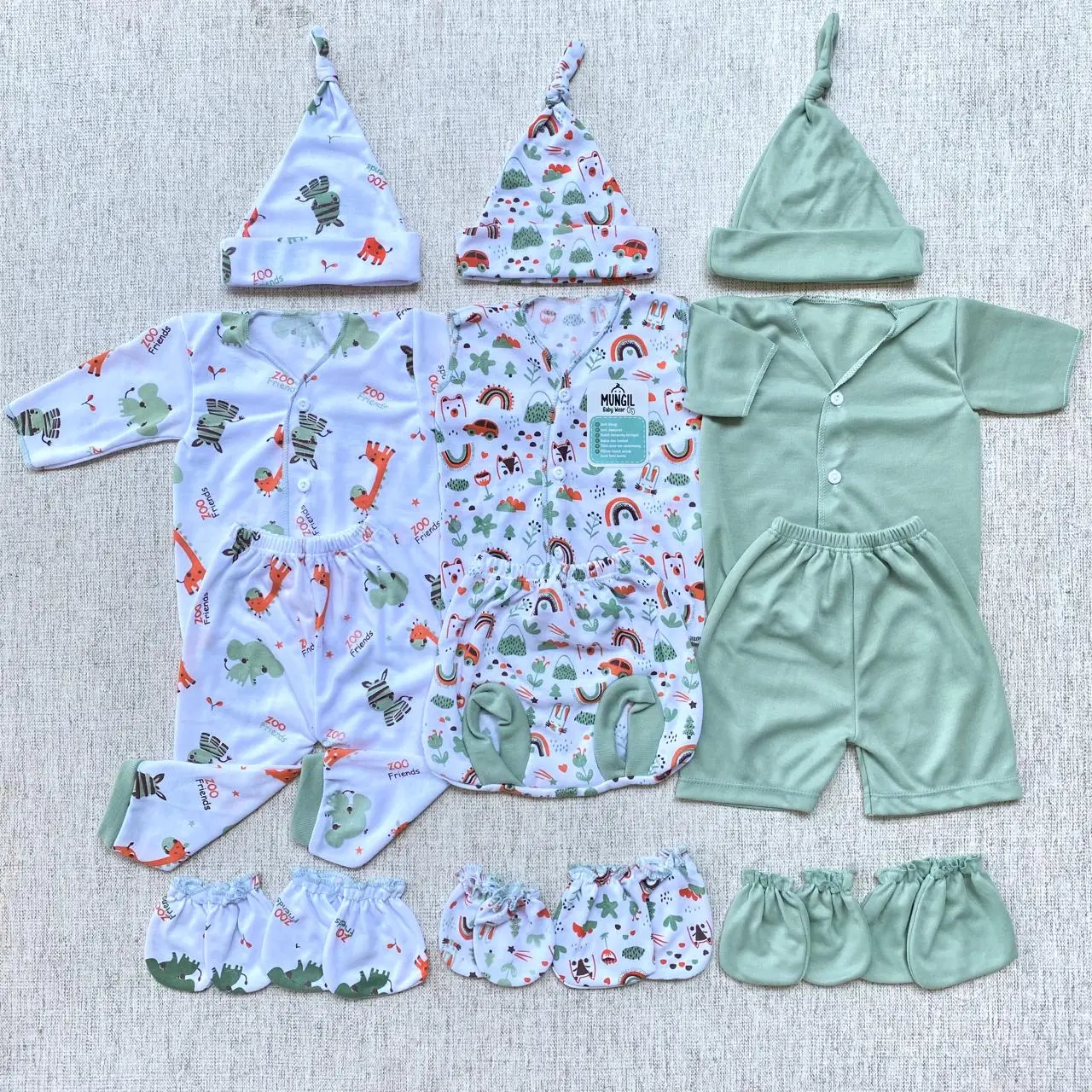 12 PCS Perlengkapan Bayi Baru Lahir Baju Bayi Kado Lahiran paket lengkap Mungil Baby Wear
