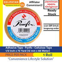 Gambar Adhesive / Isolasi / Selotip - Panfix - Selotip Bening 1/2 inch x 72 Yards (12mm x 66 Meter) Per Roll dari Cipta Trading Kota Administrasi Jakarta Barat 1 Tokopedia