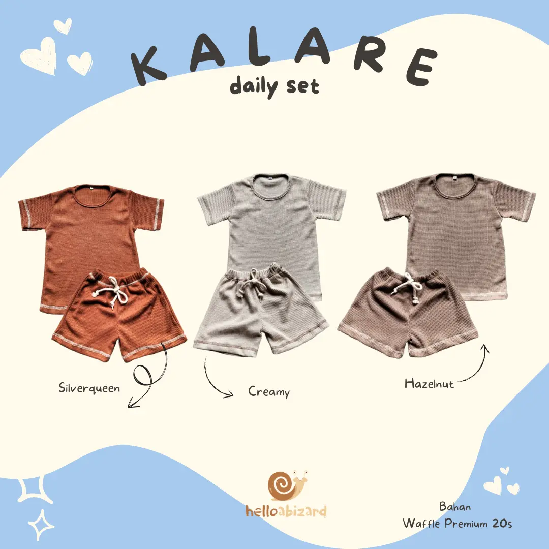 Stelan Anak Helloabizard KALARE - Bahan Waffle Premium untuk Kenyamanan Sehari-hari - Fashion, Pakaian LAKI LAKI DAN PEREMPUAN