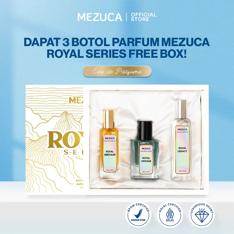 [Dapat 3 Botol] Parfum Mezuca Royal Series 30mL Free Box EDP  Wangi Awet Tahan Lama Unisex Pria Wanita 1