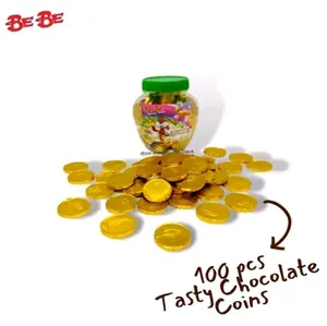 100 pcs cokelat unik bentuk koin murah poll Chocolate Cemilan permen coklat yupi